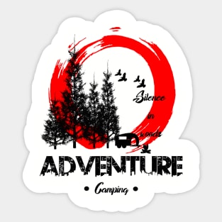 Adventure camping silence in woods Sticker